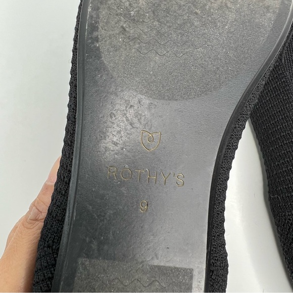 Rothy's The Flat Noir Mesh Textile Bows Black Classic Ballet Size 9 - Picture 9 of 13